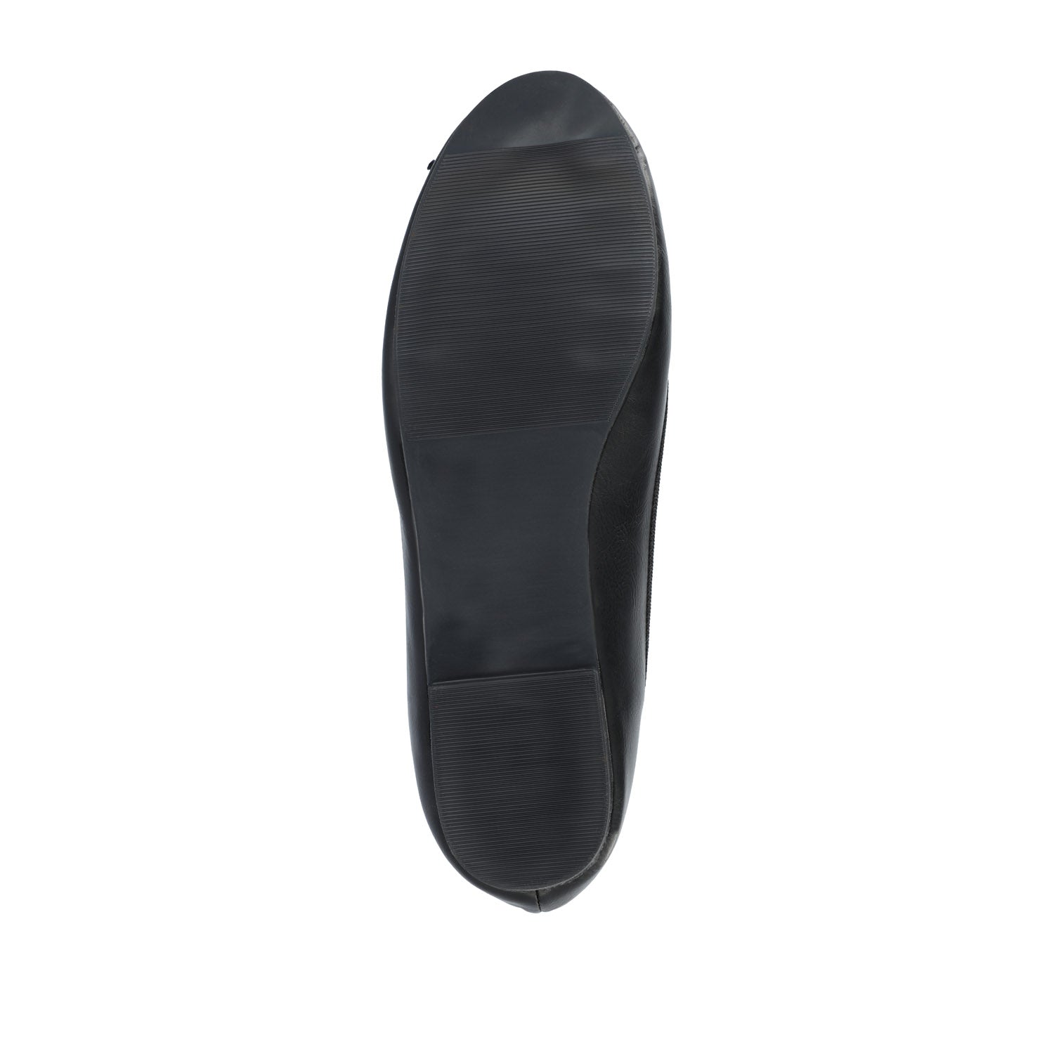 VIKA VEGAN LEATHER BALLET FLATS IN WIDE - Black