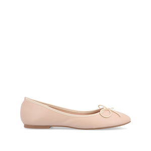VIKA VEGAN LEATHER BALLET FLATS IN WIDE - Blush