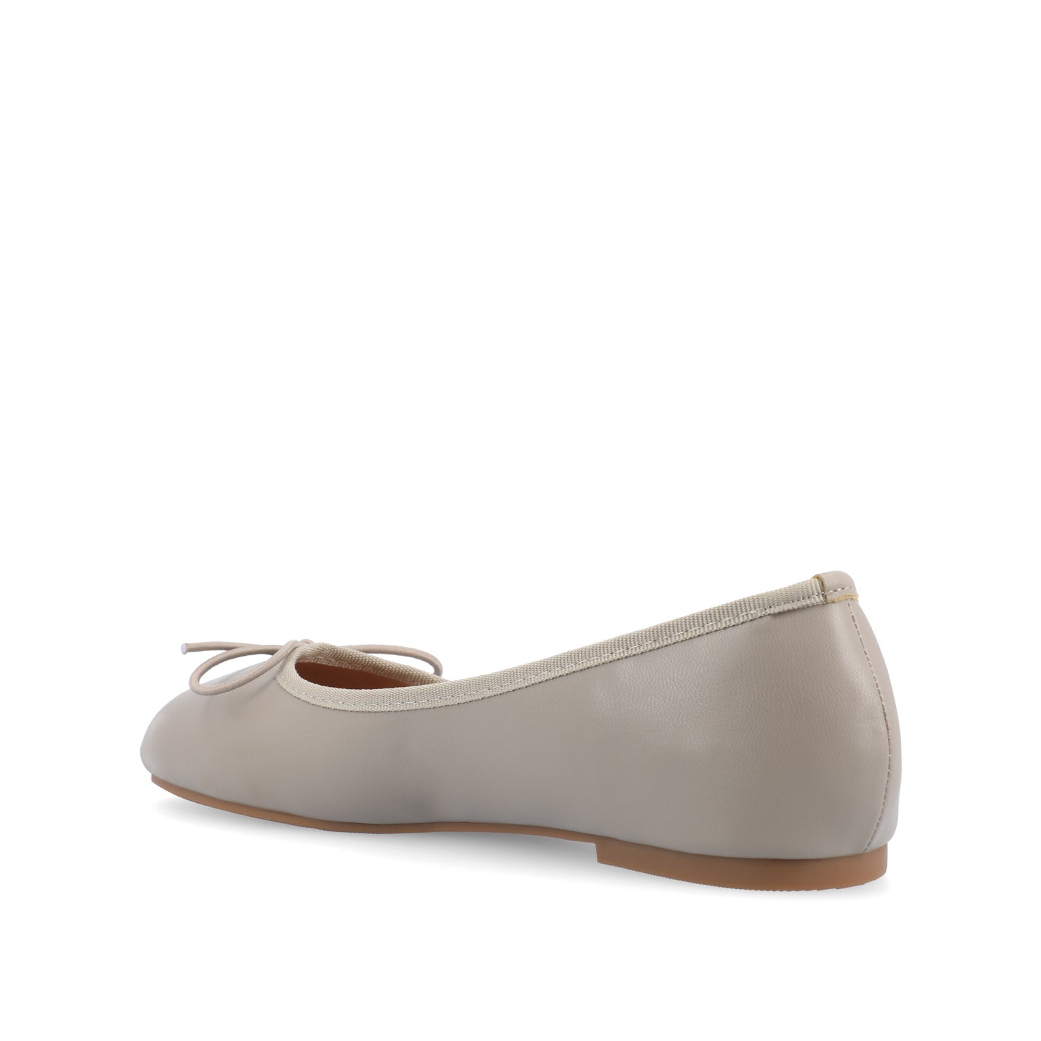 VIKA VEGAN LEATHER BALLET FLATS IN WIDE - Grey