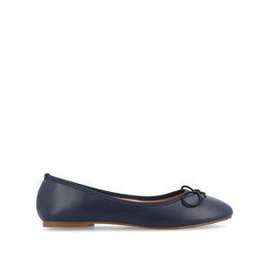 VIKA VEGAN LEATHER BALLET FLATS IN WIDE - Navy Nubuck