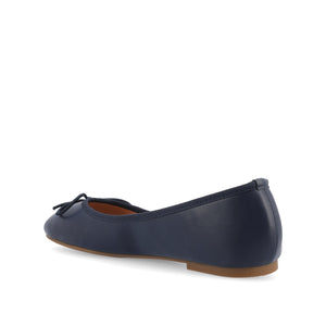 VIKA VEGAN LEATHER BALLET FLATS IN WIDE - Navy Nubuck