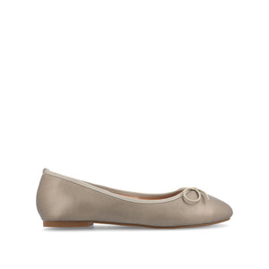 VIKA VEGAN LEATHER BALLET FLATS IN WIDE - Pewter PU