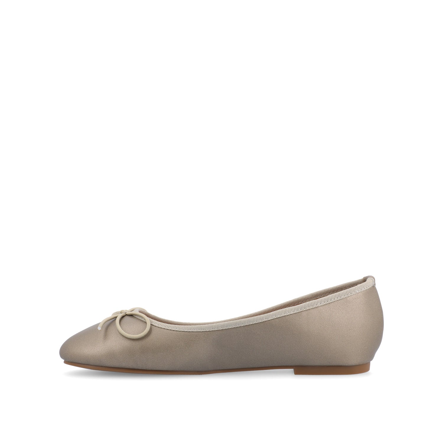 VIKA VEGAN LEATHER BALLET FLATS IN WIDE - Pewter PU