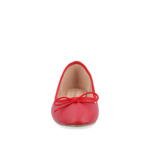 VIKA VEGAN LEATHER BALLET FLATS IN WIDE - Red
