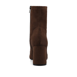 VIVIA DRESS BOOTIES IN WIDE - Chocolate Suede