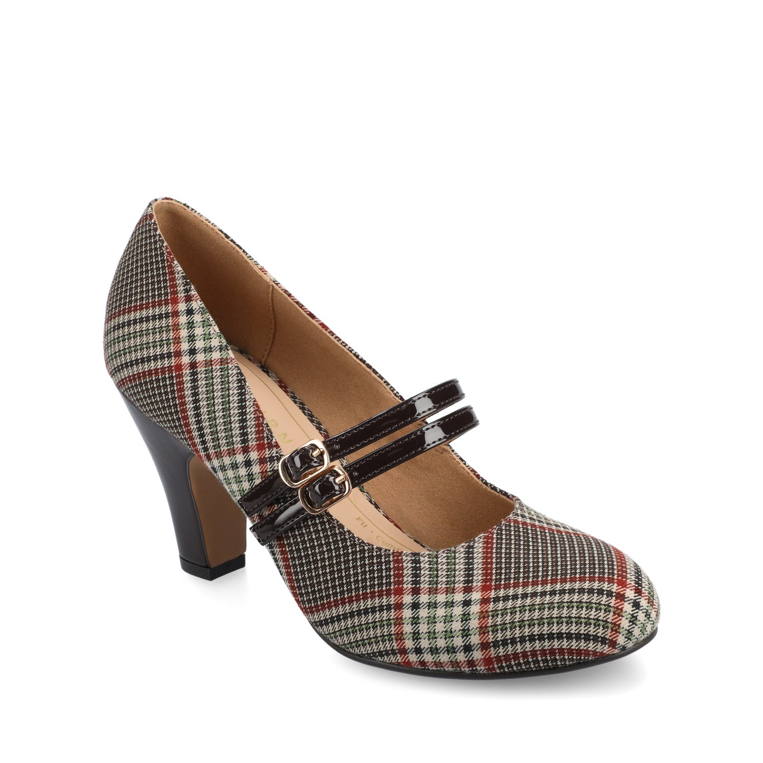 WINDY MARY JANE PUMP HEELS IN STATEMENT - Cream Chocolate Plaid