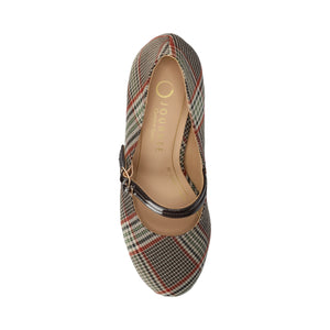 WINDY MARY JANE PUMP HEELS IN STATEMENT - Cream Chocolate Plaid