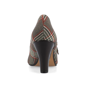 WINDY MARY JANE PUMP HEELS IN STATEMENT - Cream Chocolate Plaid