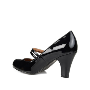 WINDY STATMENT MARY JANE PUMP HEELS IN WIDE - Patent/Black