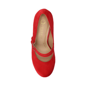 WINDY MARY JANE PUMP HEELS IN STATEMENT - Red Suede