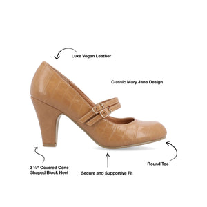 WINDY STATMENT MARY JANE PUMP HEELS IN WIDE - Tan