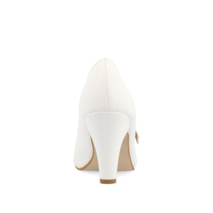 WINDY CROCO MARY JANE PUMP HEELS IN NARROW - White