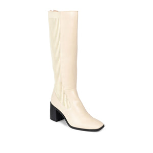WINNY KNEE HIGH BOOTS IN VEGAN LEATHER - Bone