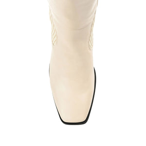 WINNY KNEE HIGH BOOTS IN VEGAN LEATHER - Bone