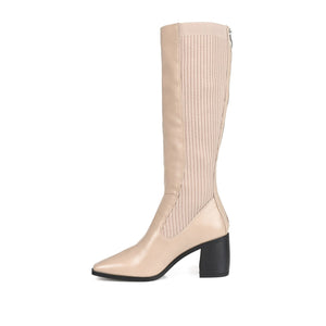 WINNY KNEE HIGH BOOTS IN VEGAN LEATHER - Taupe