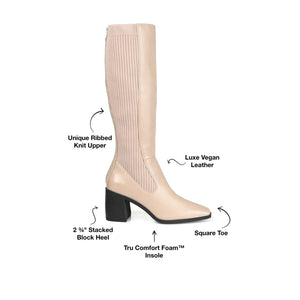 WINNY KNEE HIGH BOOTS IN VEGAN LEATHER - Taupe