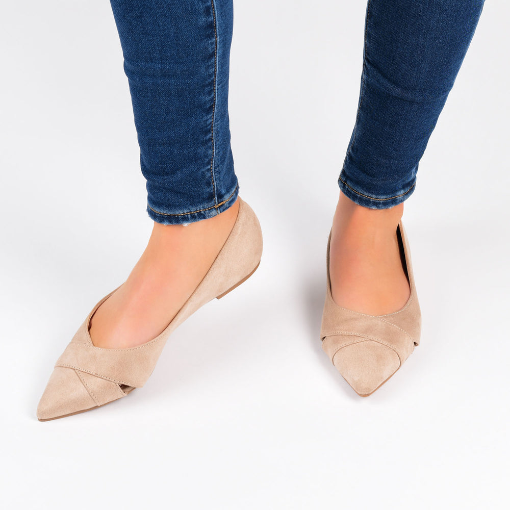 WINSLO POINTED TOE FLATS IN FAUX SUEDE