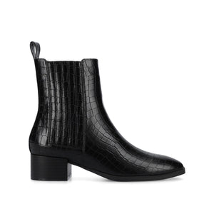 WRENLEY CHELSEA BOOTIES IN FAUX SUEDE - Croco Black