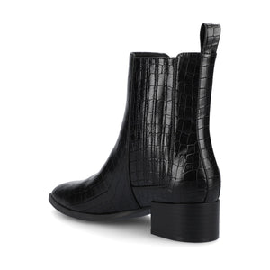 WRENLEY CHELSEA BOOTIES IN FAUX SUEDE - Croco Black
