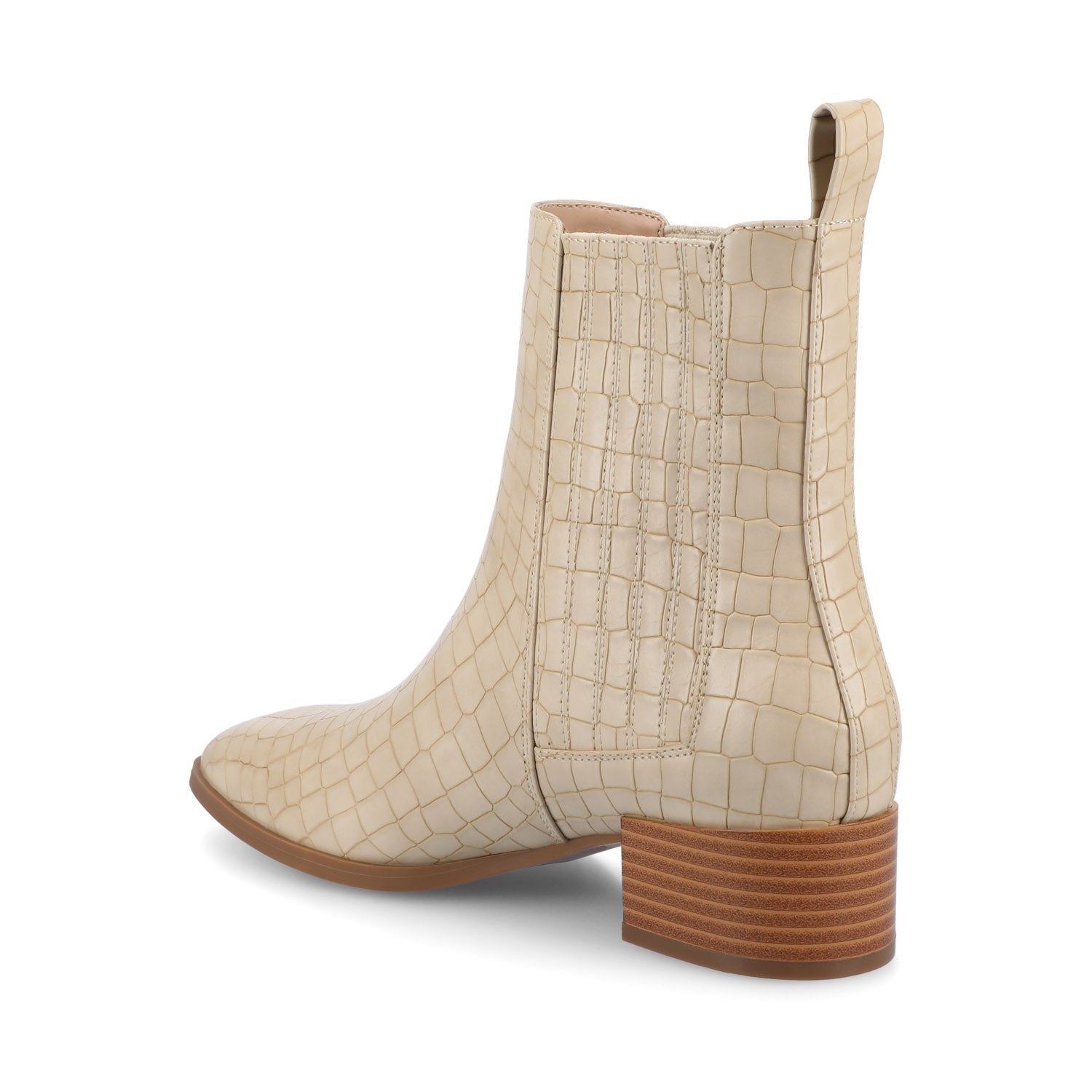 WRENLEY CHELSEA BOOTIES IN FAUX SUEDE - Croco Beige