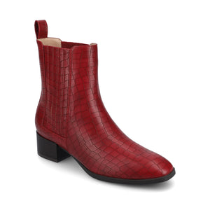 WRENLEY CHELSEA BOOTIES IN WIDE - Croco Red