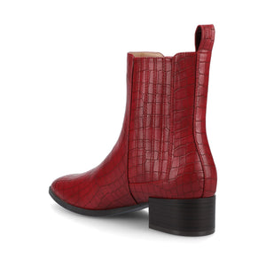 WRENLEY CHELSEA BOOTIES IN FAUX SUEDE - Croco Red