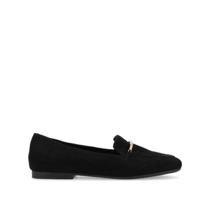 WRENN FAUX SUEDE FLATS IN WIDE - Black Faux Suede