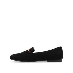 WRENN LOAFER FLATS IN FAUX SUEDE - Black Faux Suede