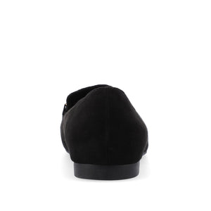 WRENN FAUX SUEDE FLATS IN WIDE - Black Faux Suede