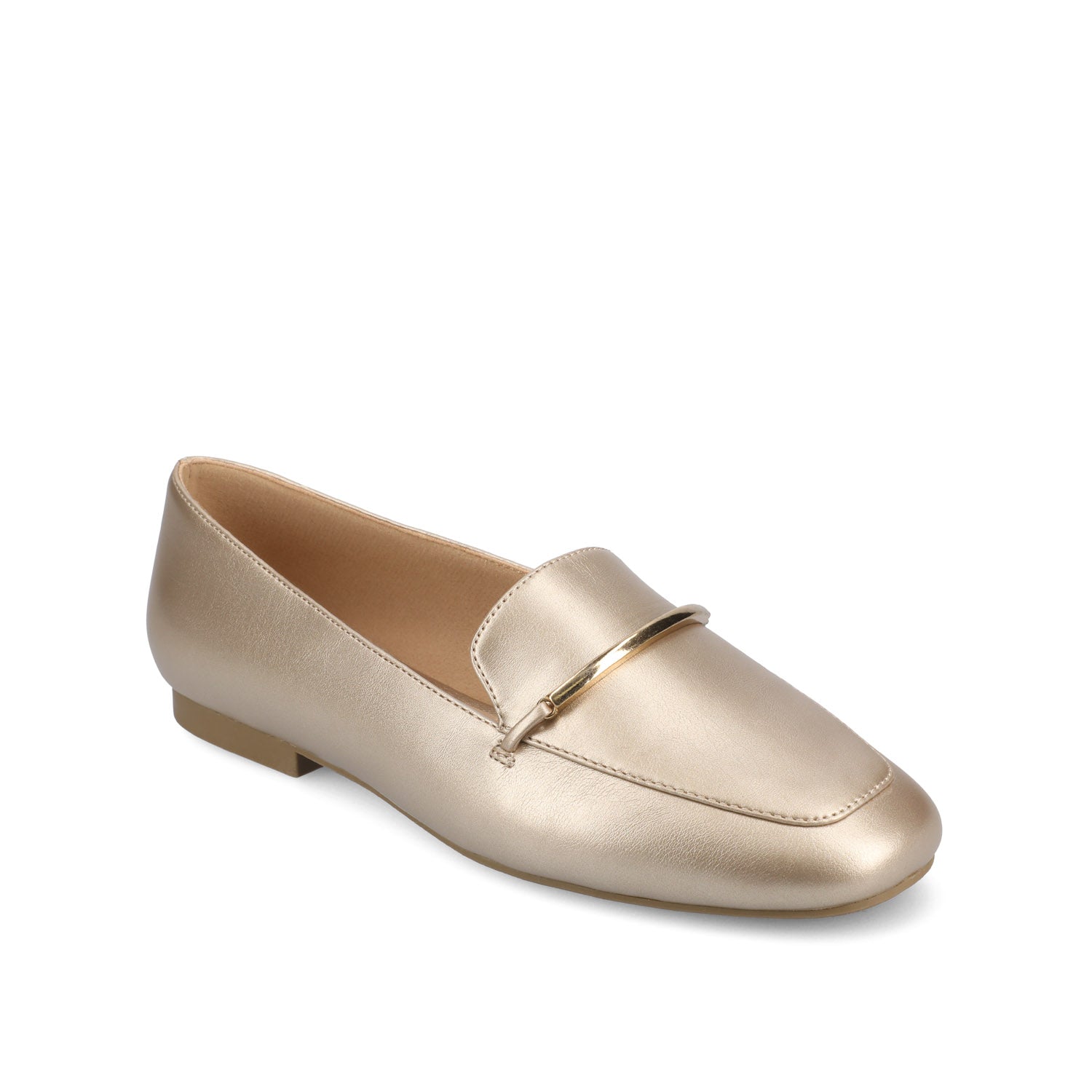 WRENN LOAFER FLATS IN VEGAN LEATHER - Champagne PU
