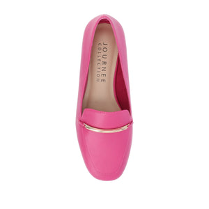 WRENN LOAFER FLATS IN VEGAN LEATHER - Fuchsia PU