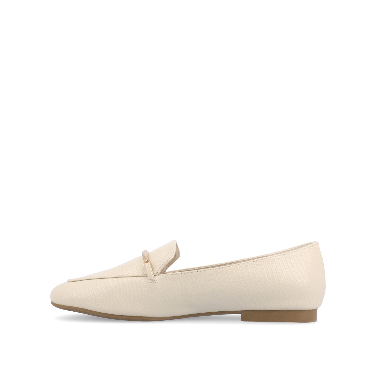 WRENN PRINTED LOAFER FLATS IN WIDE - Ivory Lizard