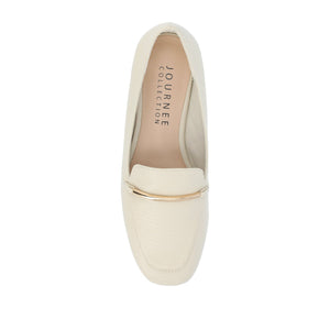 WRENN PRINTED LOAFER FLATS IN WIDE - Ivory Lizard