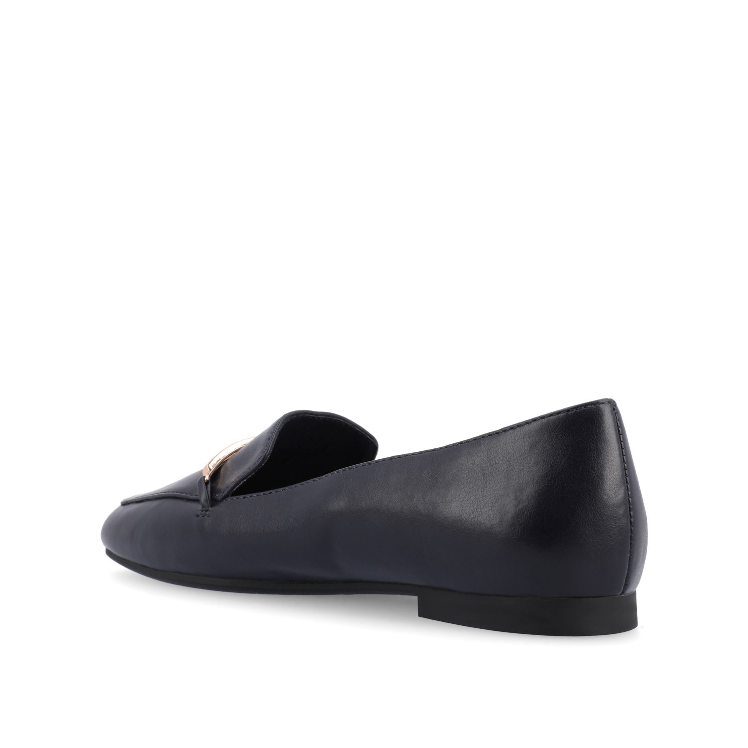 WRENN VEGAN LEATHER LOAFER FLATS IN WIDE - Navy PU