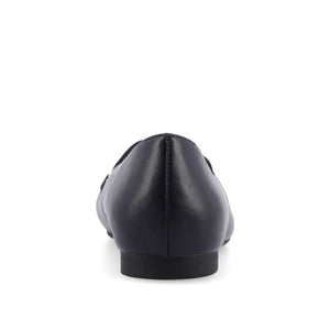 WRENN VEGAN LEATHER LOAFER FLATS IN WIDE - Navy PU