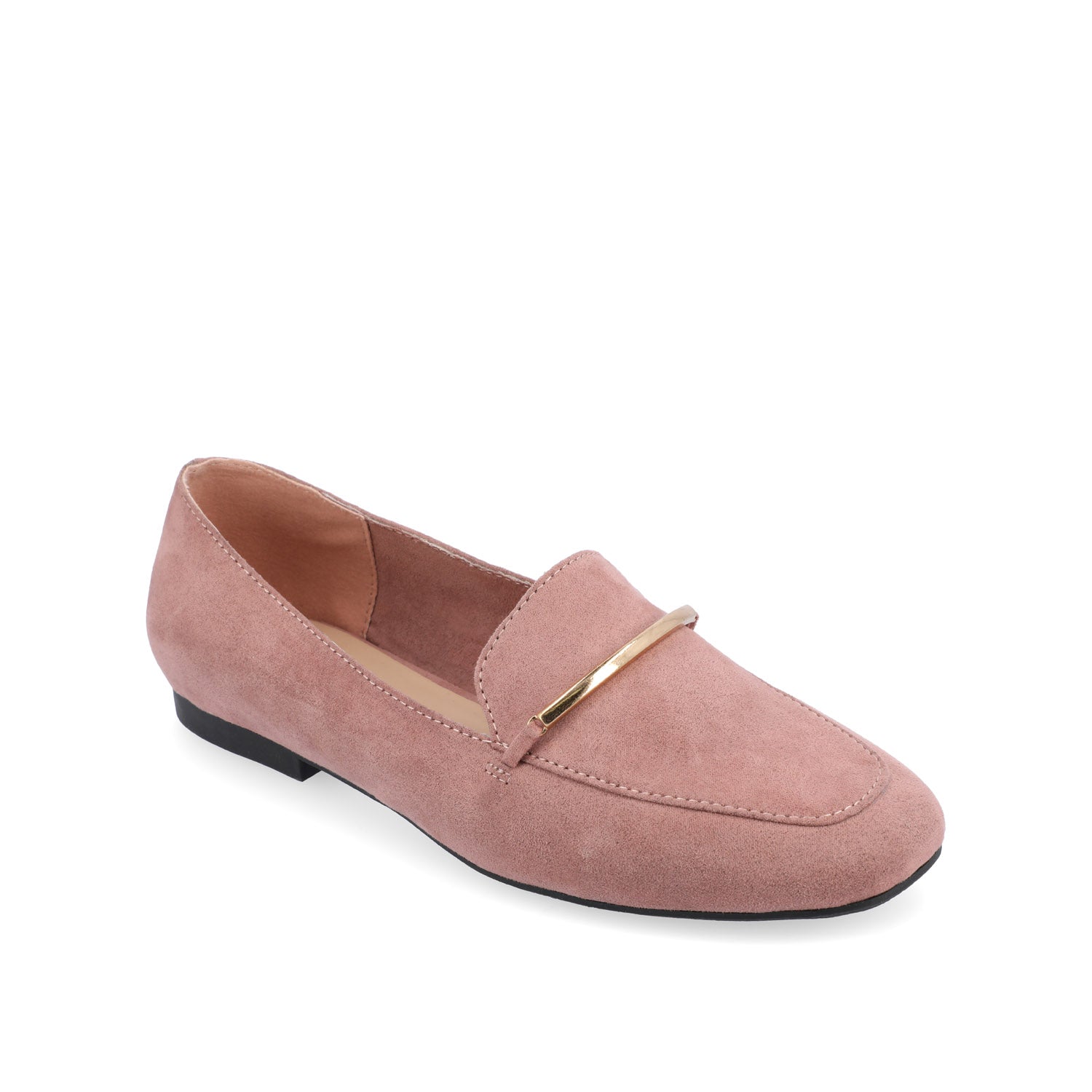 WRENN FAUX SUEDE FLATS IN WIDE - Rose Faux Suede