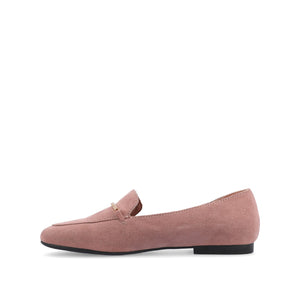 WRENN FAUX SUEDE FLATS IN WIDE - Rose Faux Suede