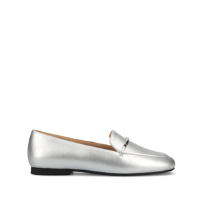 WRENN LOAFER FLATS IN VEGAN LEATHER - Silver PU