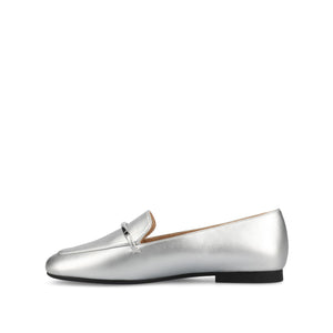 WRENN LOAFER FLATS IN VEGAN LEATHER - Silver PU