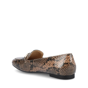 WRENN PRINTED LOAFER FLATS IN WIDE - Brown Snake