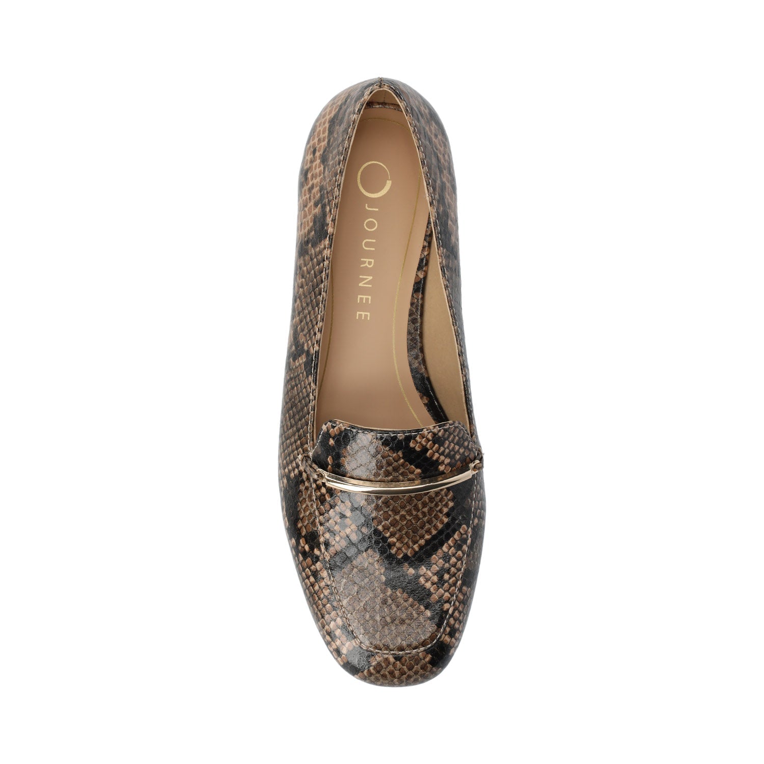 WRENN PRINTED LOAFER FLATS IN WIDE - Brown Snake