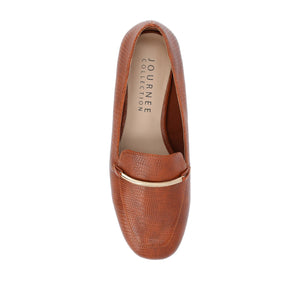 WRENN PRINTED LOAFER FLATS IN WIDE - Tan Lizard