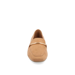 WRENN LOAFER FLATS IN FAUX SUEDE - Tan Faux Suede