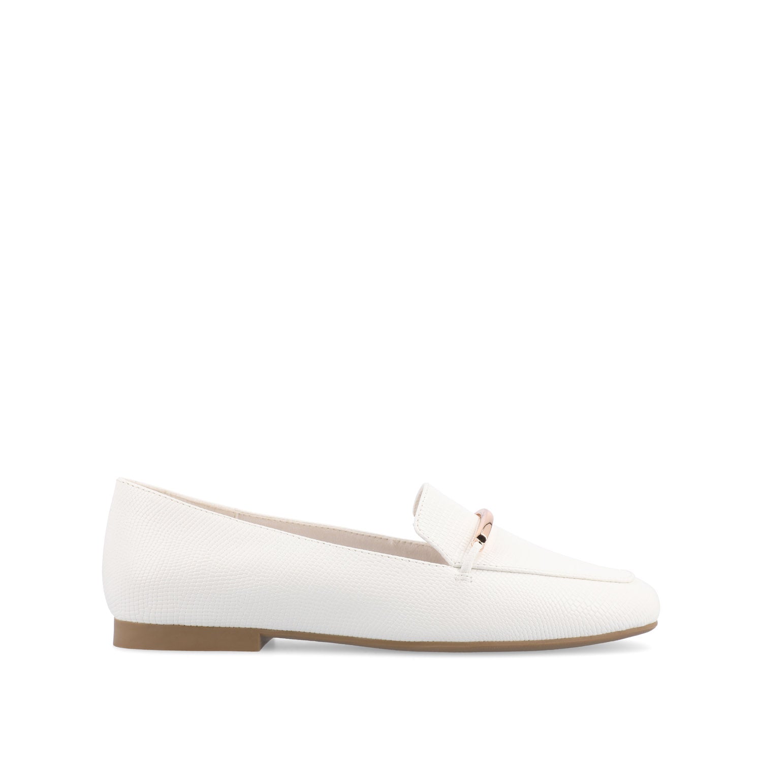 WRENN PRINTED LOAFER FLATS IN WIDE - White Lizard