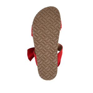 XANNDRA CHUNKY SANDALS IN FAUX SUEDE - Red