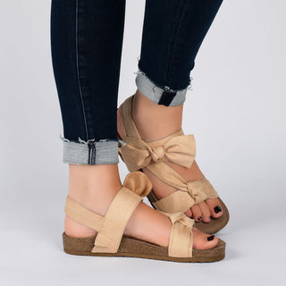 XANNDRA CHUNKY SANDALS IN FAUX SUEDE