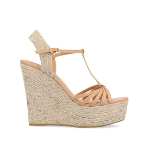 YARA ESPADRILLE WEDGE HEELED SANDALS - Brown