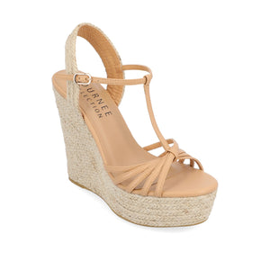 YARA ESPADRILLE WEDGE HEELED SANDALS - Brown
