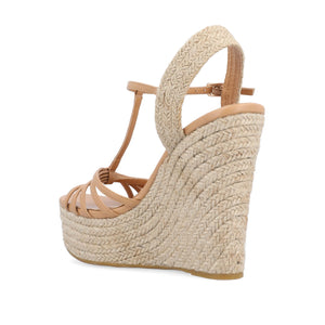 YARA ESPADRILLE WEDGE HEELED SANDALS - Brown