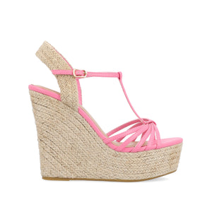 YARA ESPADRILLE WEDGE HEELED SANDALS - Pink